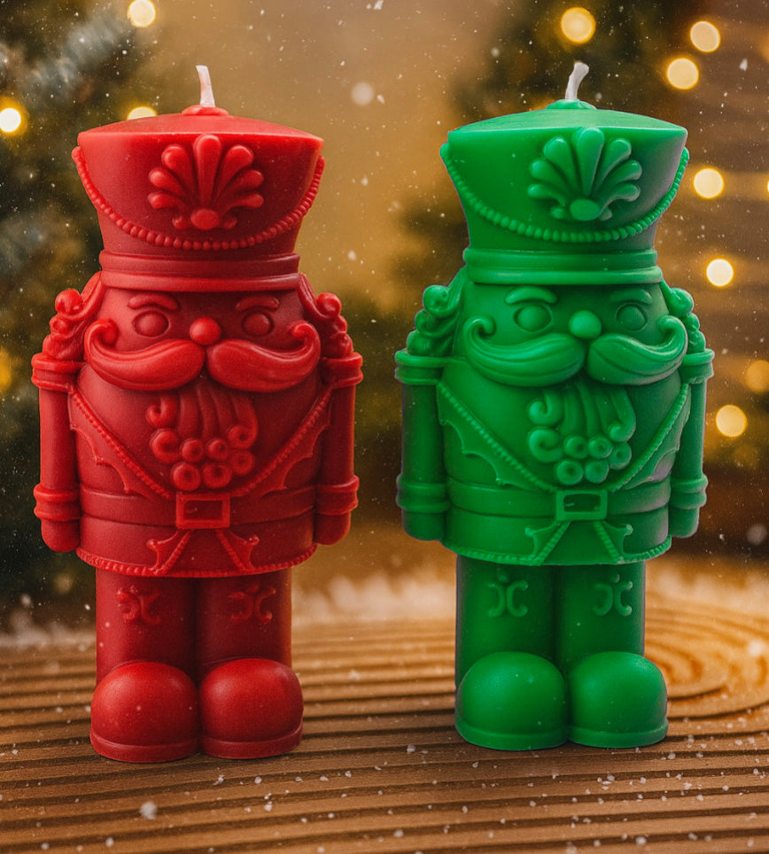Hand-Poured Christmas Nutcracker Candle
