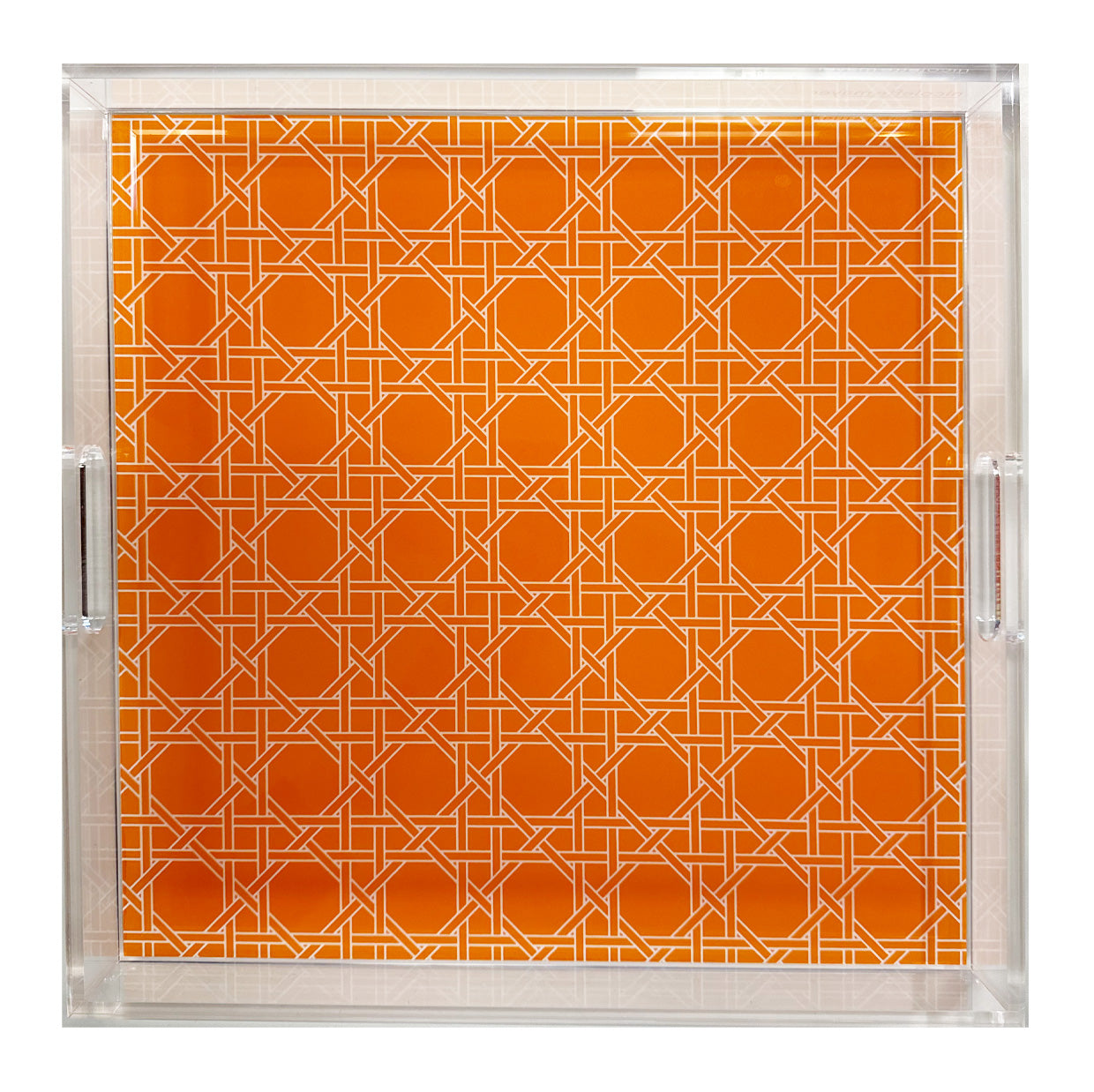 Orange Trellis Acrylic Vanity Tray