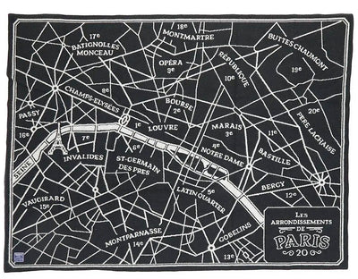 Paris Map Wool Throw