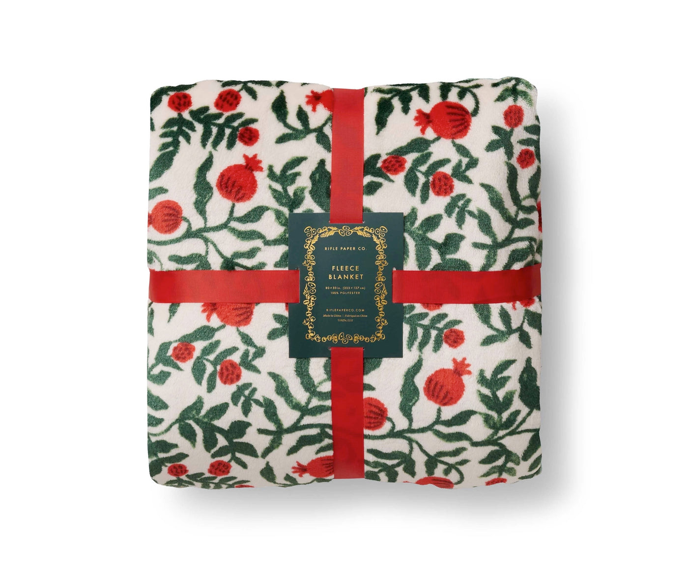 Christmastide Pomegranate Fleece Blanket