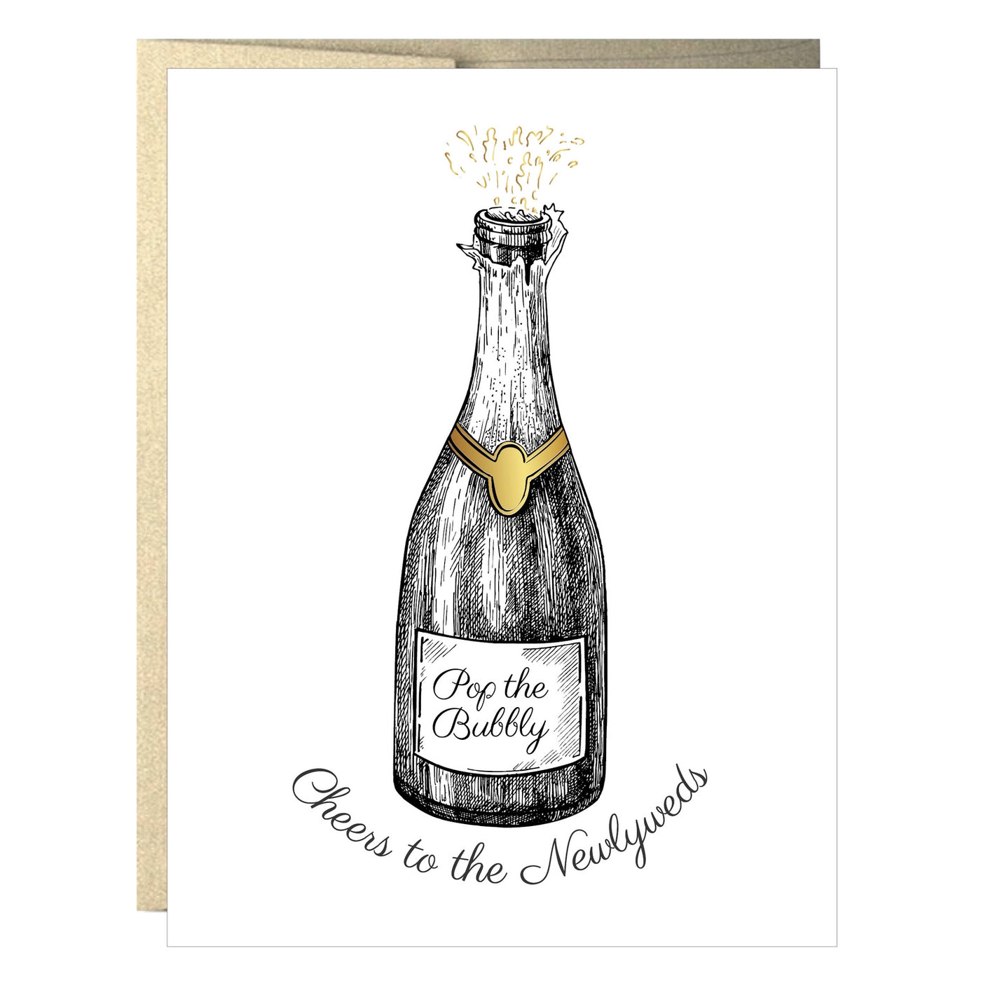 Pop the Bubbly Champagne Wedding Greeting Card