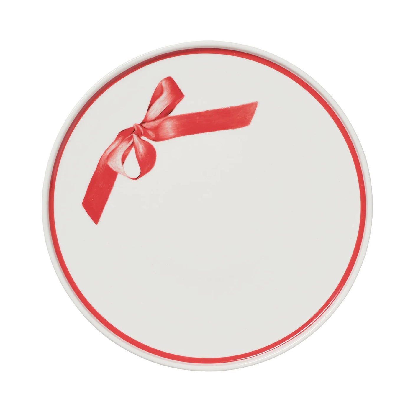 Red Curved Ribbon Plate