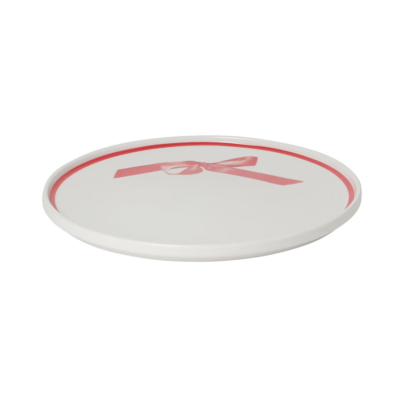 Red Curved Ribbon Plate