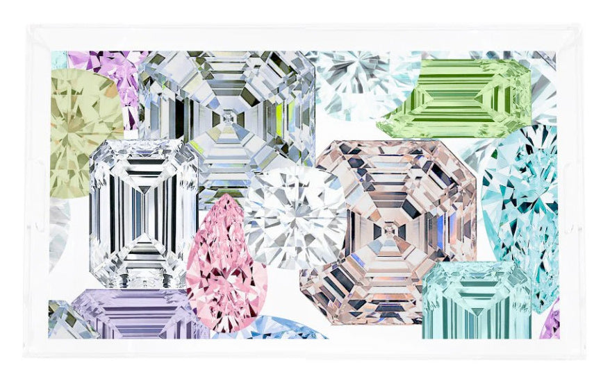 Rocks on White Vanity Tray