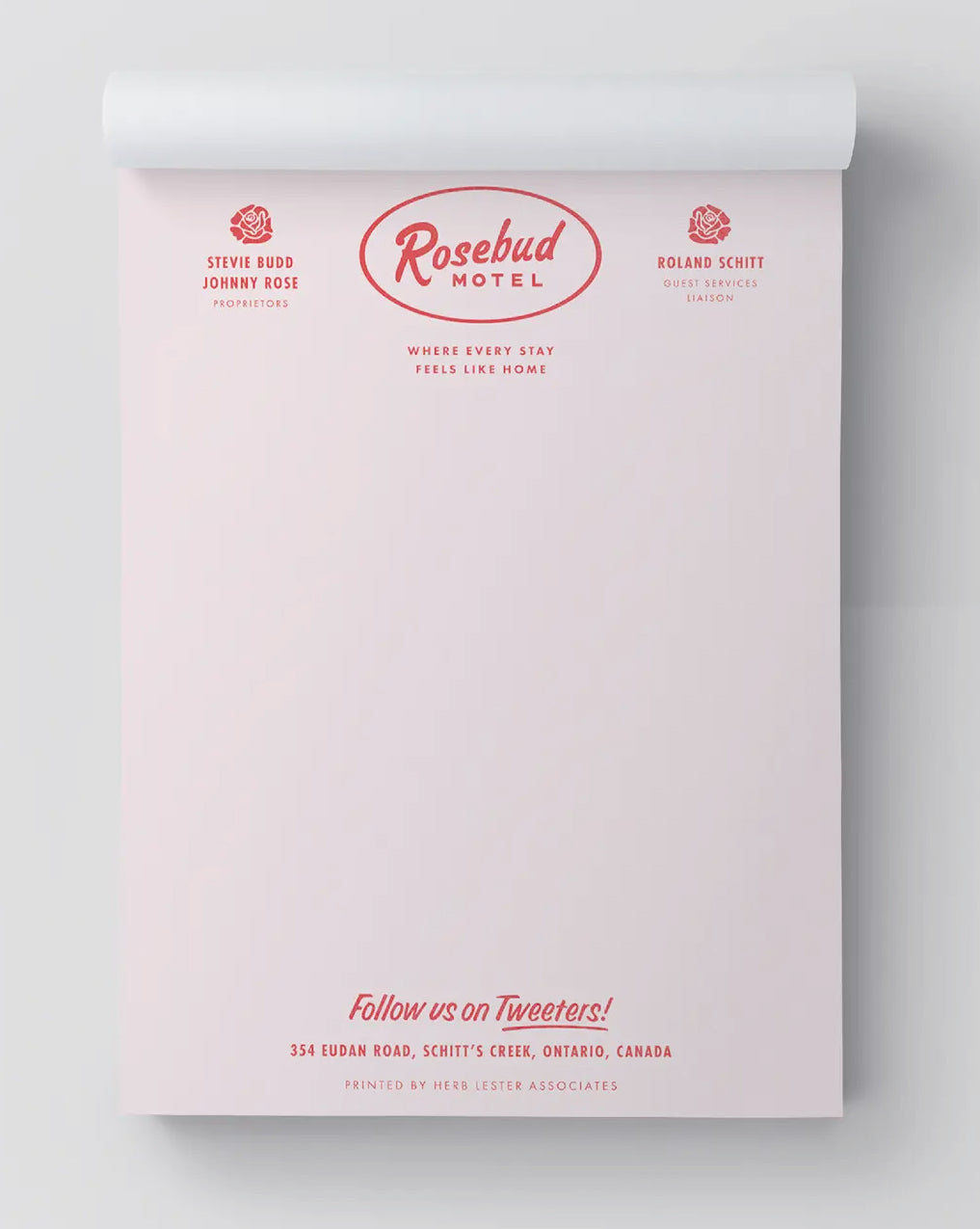 Rosebud Motel: Fictional Hotel Notepad Set