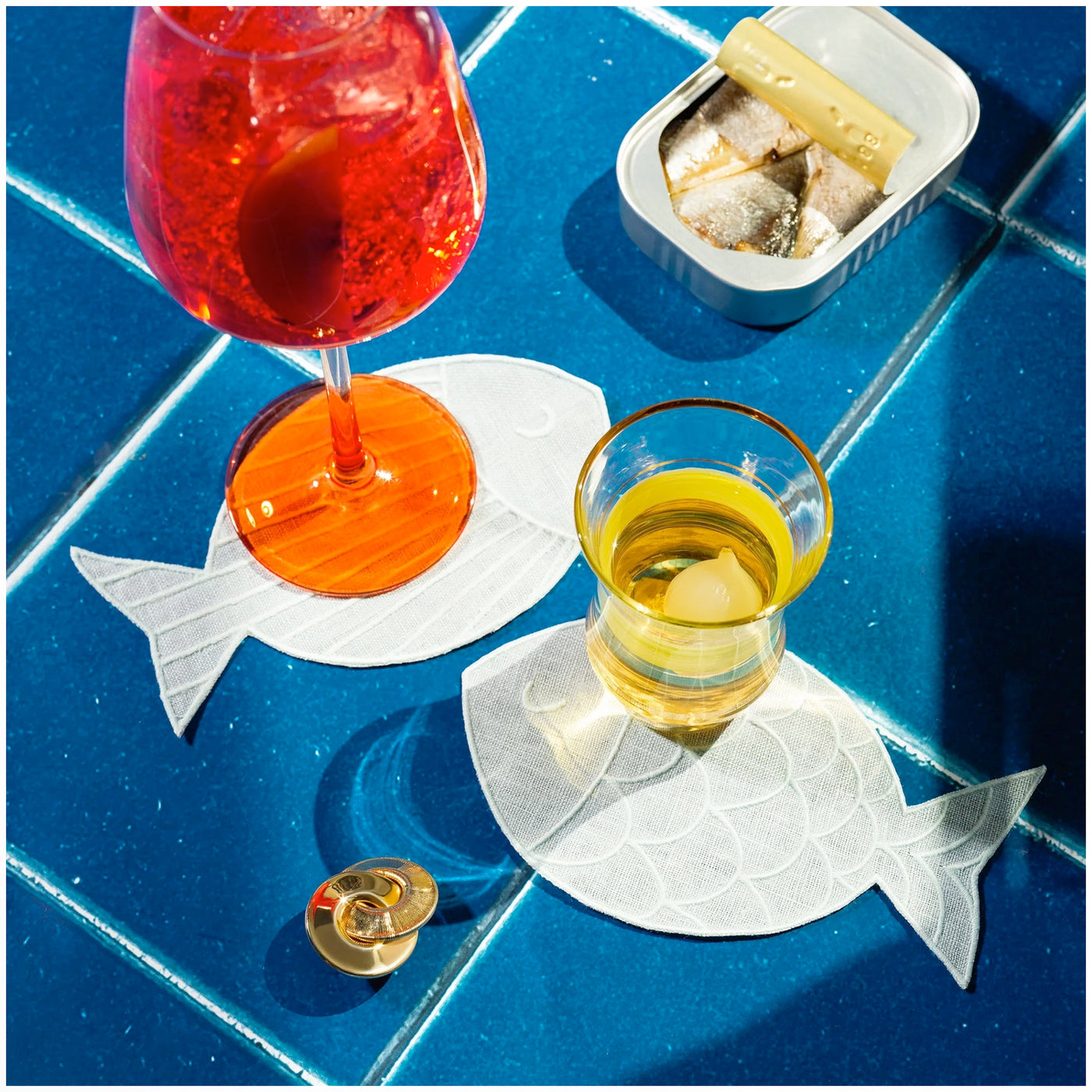 Sardine Cocktail Napkins, Set of 4