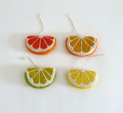 Citrus Slices Ornament Set