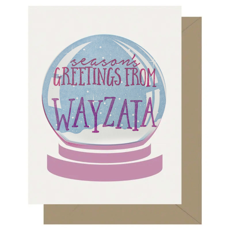 Wayzata Holiday Snow Globe Letterpress Card