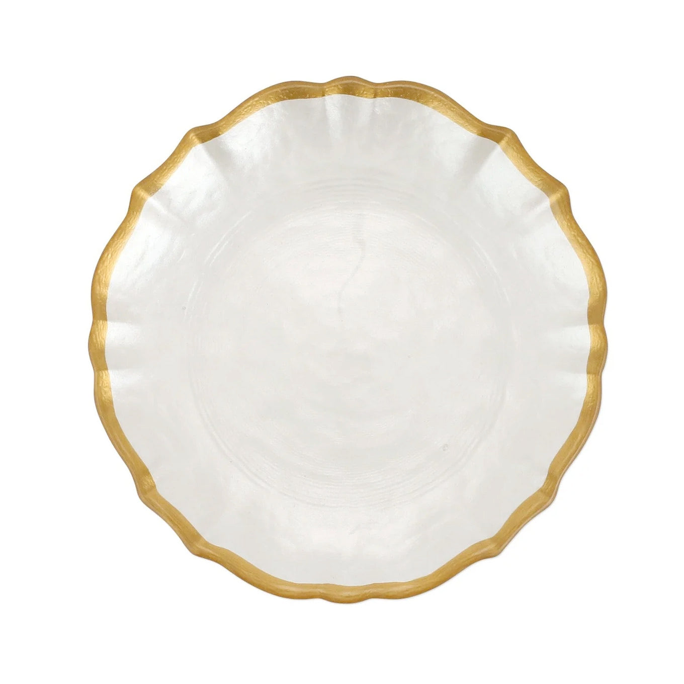 White Baroque Glass Cocktail Plate