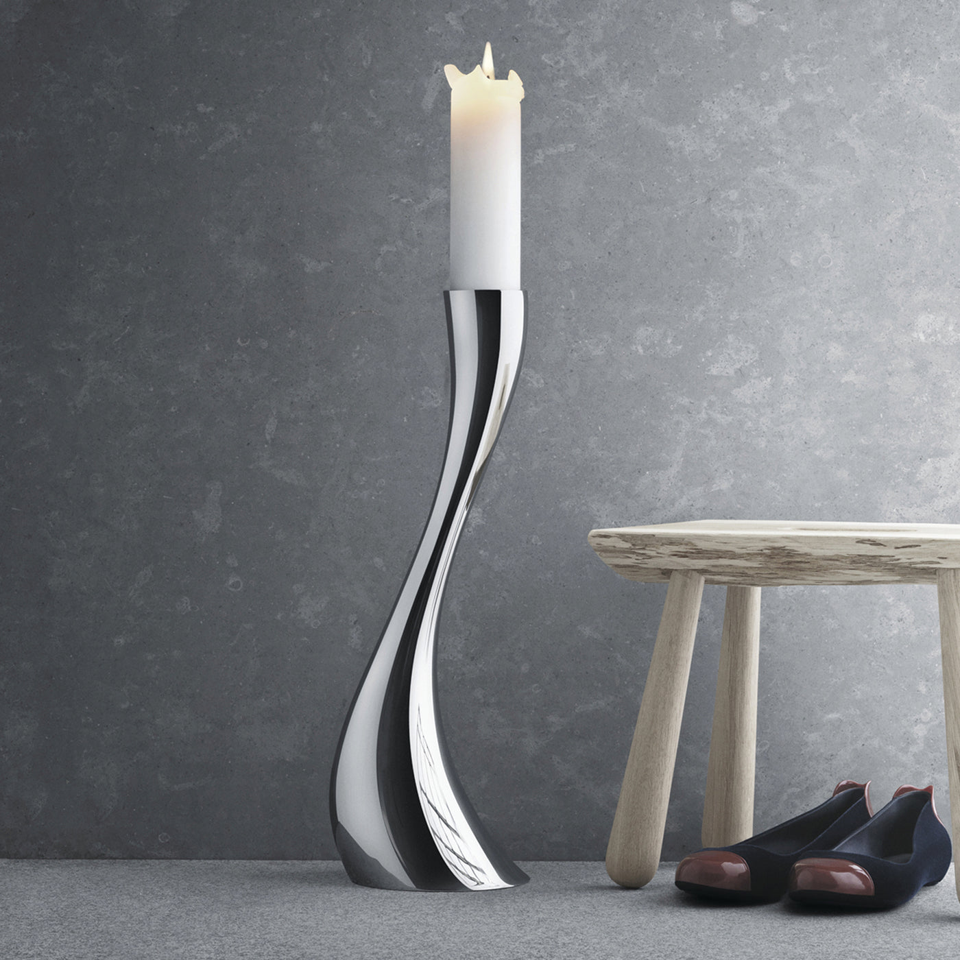 Cobra Floor Candleholder, Medium , Georg Jensen, Candle Holders- Julia Moss Designs