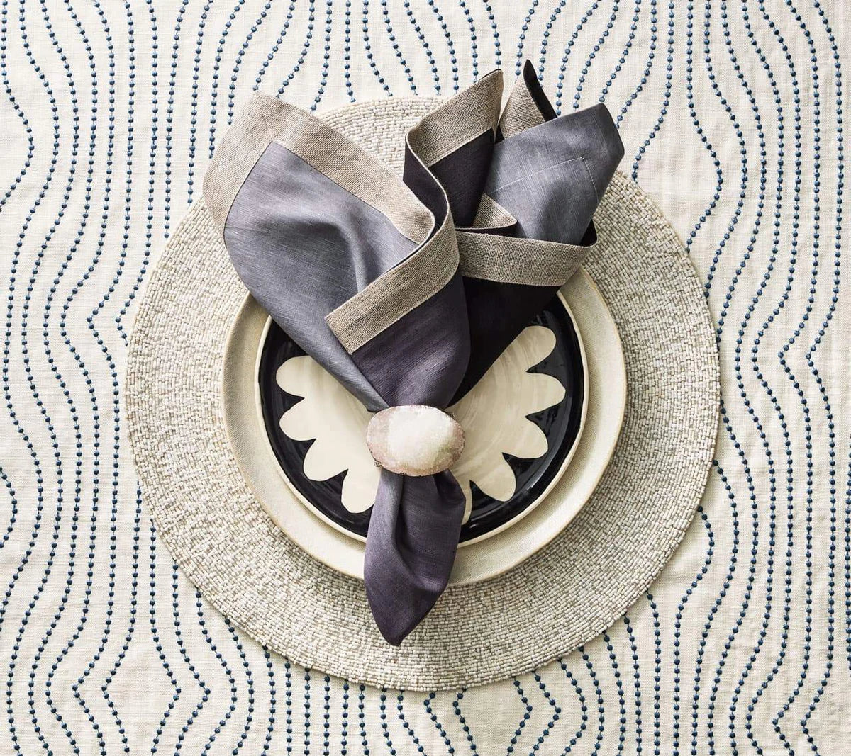 Gray & Black Dip Dye Linen Napkin by Kim Seybert | Julia Moss Designs