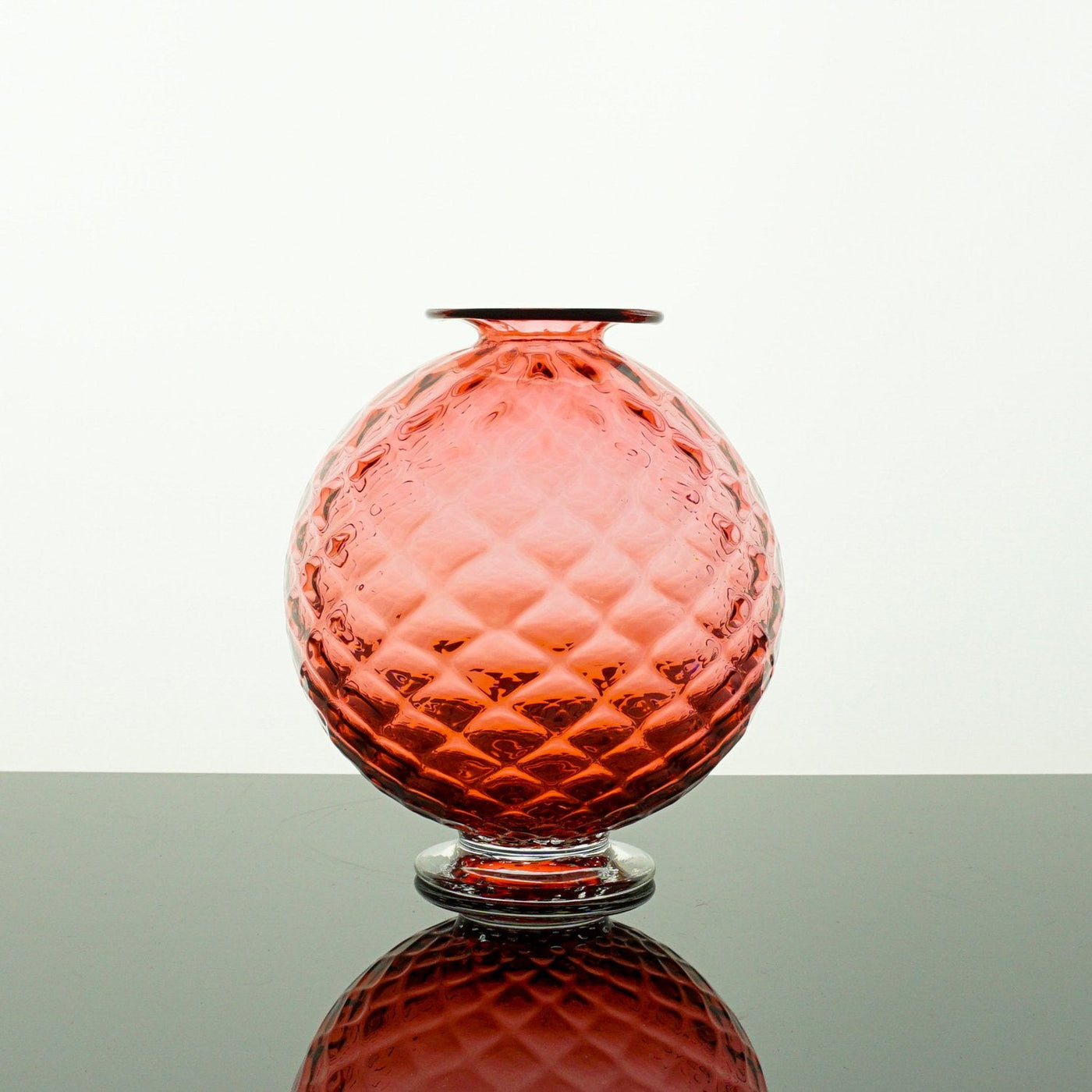 Optic Sphere Vase in Cranberry by Andy Koupal