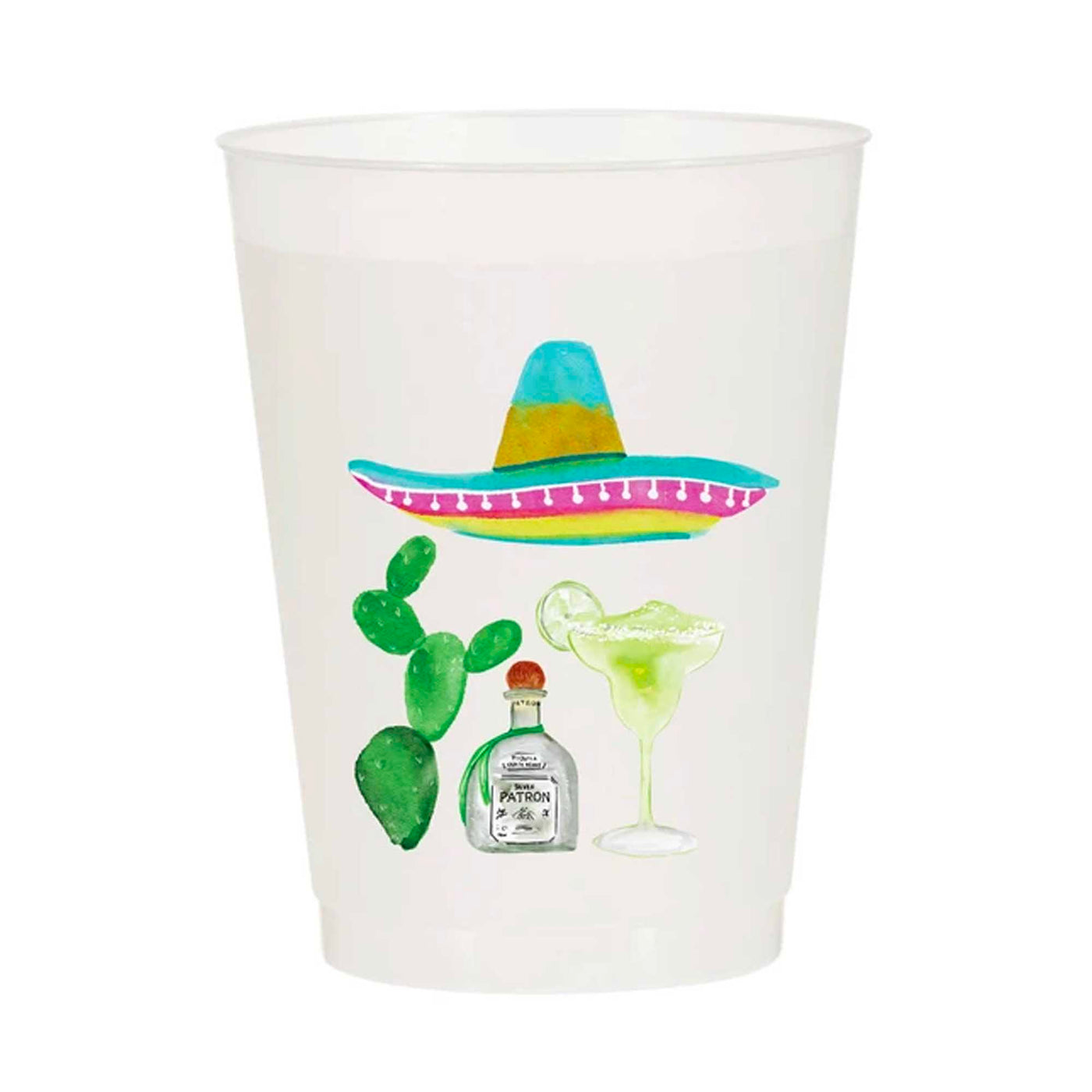 10 Reusable Cups - Fiesta Margarita , Sip Hip Hooray, Drinkware- Julia Moss Designs