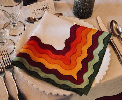 Winter Rainbow Linen Napkins by Summerill & Bishop | Julia Moss Designs