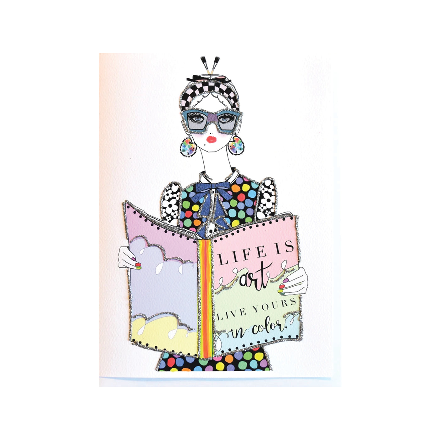Life is Art Greeting Card , Verrier Handcrafted, Cards- Julia Moss Designs