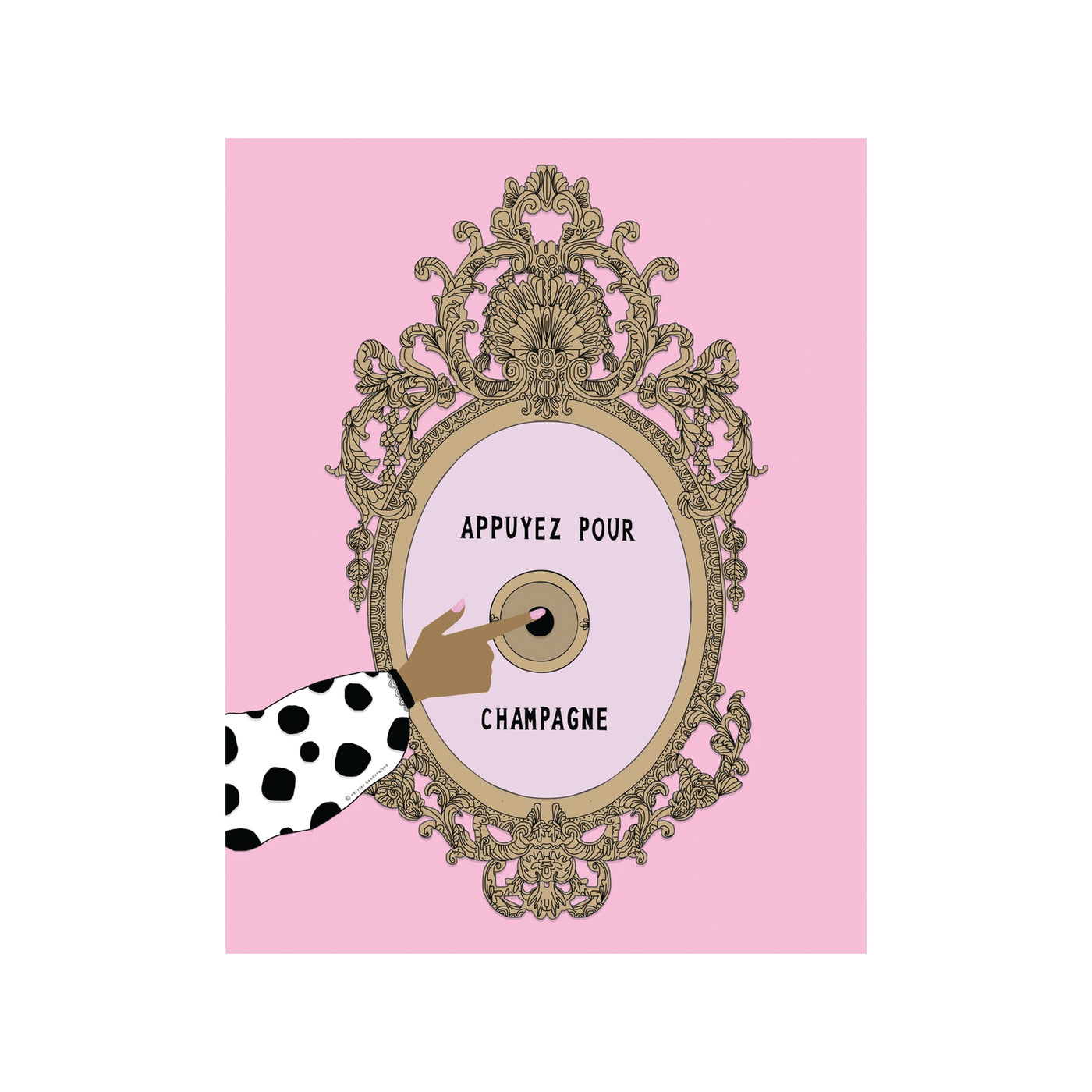 Appuyez Pour Champagne Greeting Card , Verrier Handcrafted, Cards- Julia Moss Designs