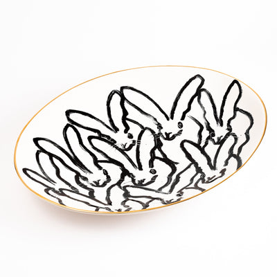 Rabbit Run Serving Platter by Hunt Slonem