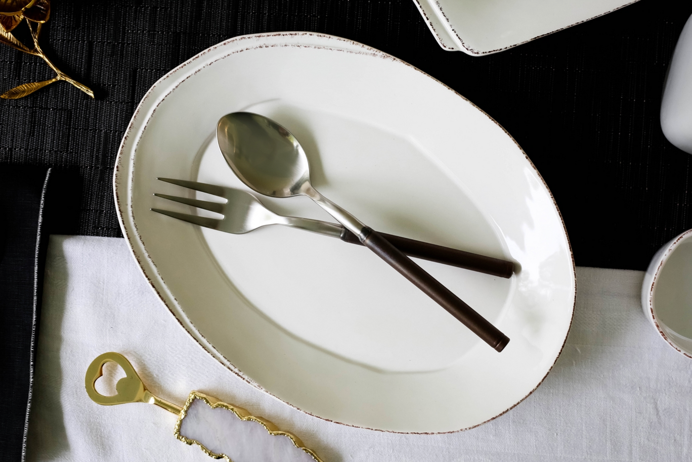 Melamine Lastra White Oval Platter , Vietri, Platters + Boards- Julia Moss Designs