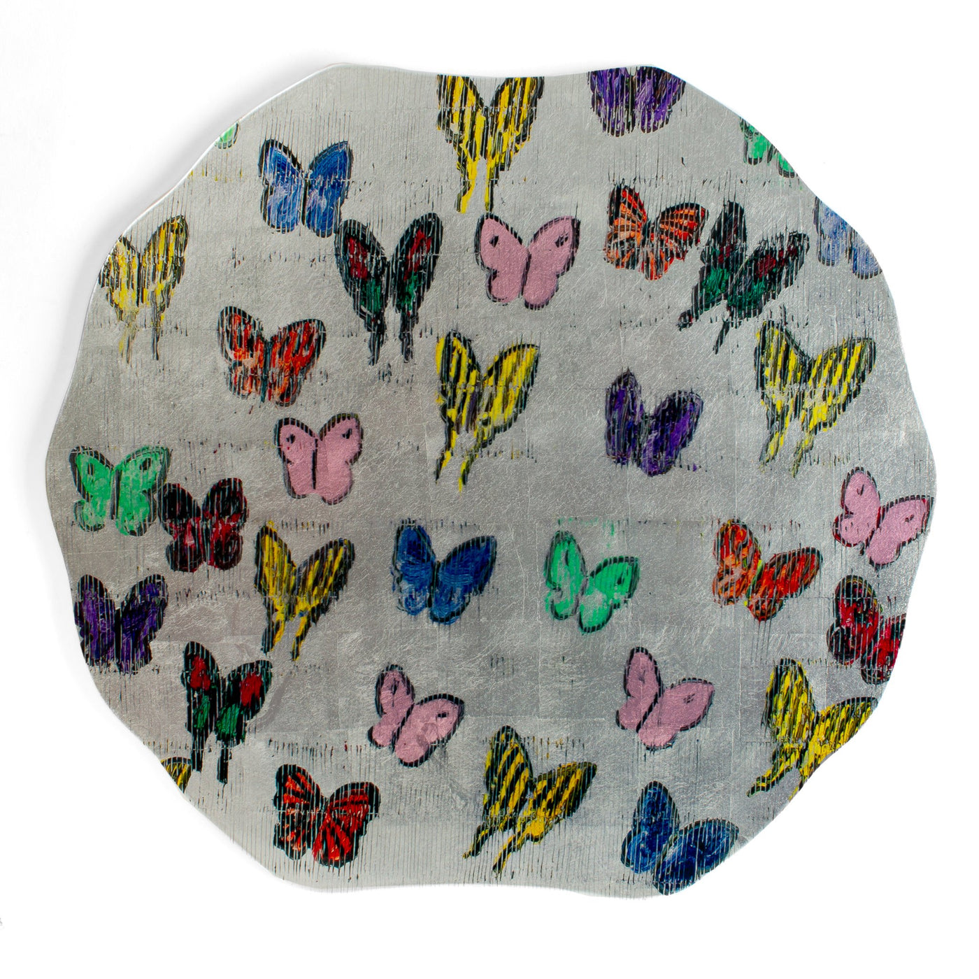 Silver Butterfly Placemat by Hunt Slonem
