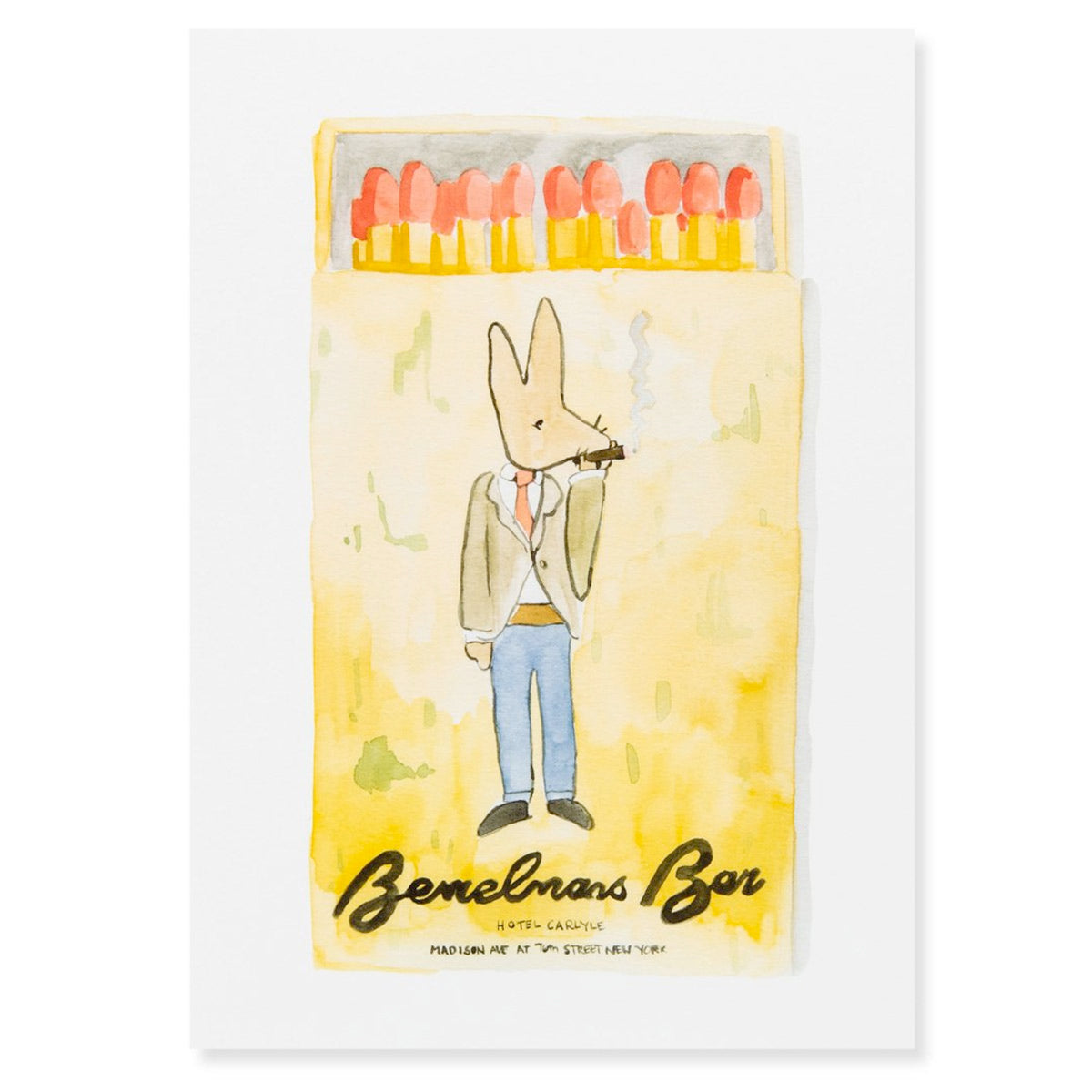 Bemelman's Bar Matchbook Watercolor Print