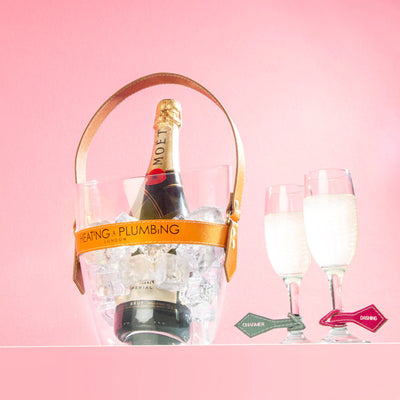"Happy Go Sparkly" Champagne Bucket by Heating & Plumbing | JMD