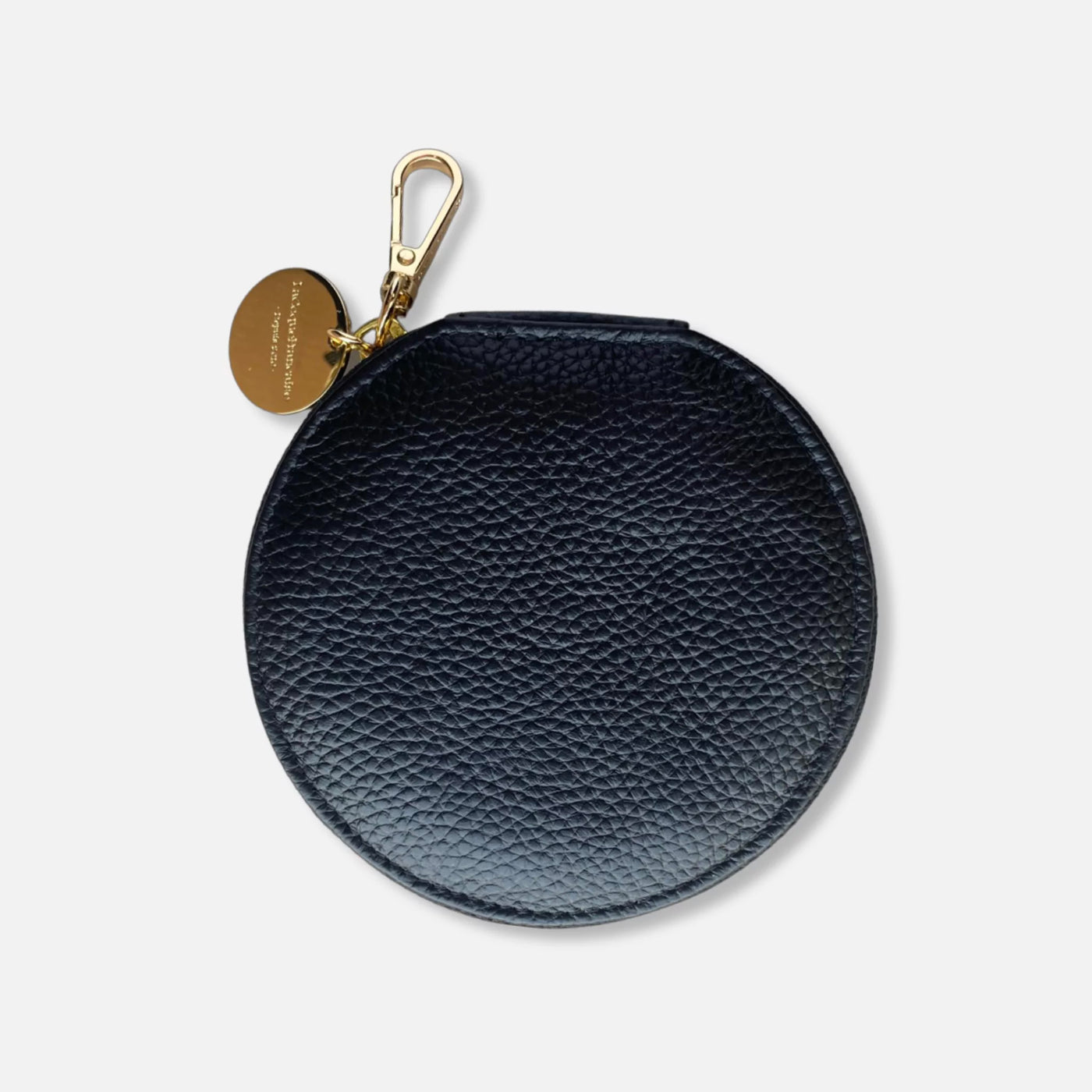 Metallic Leather Round Coin Purse Silver