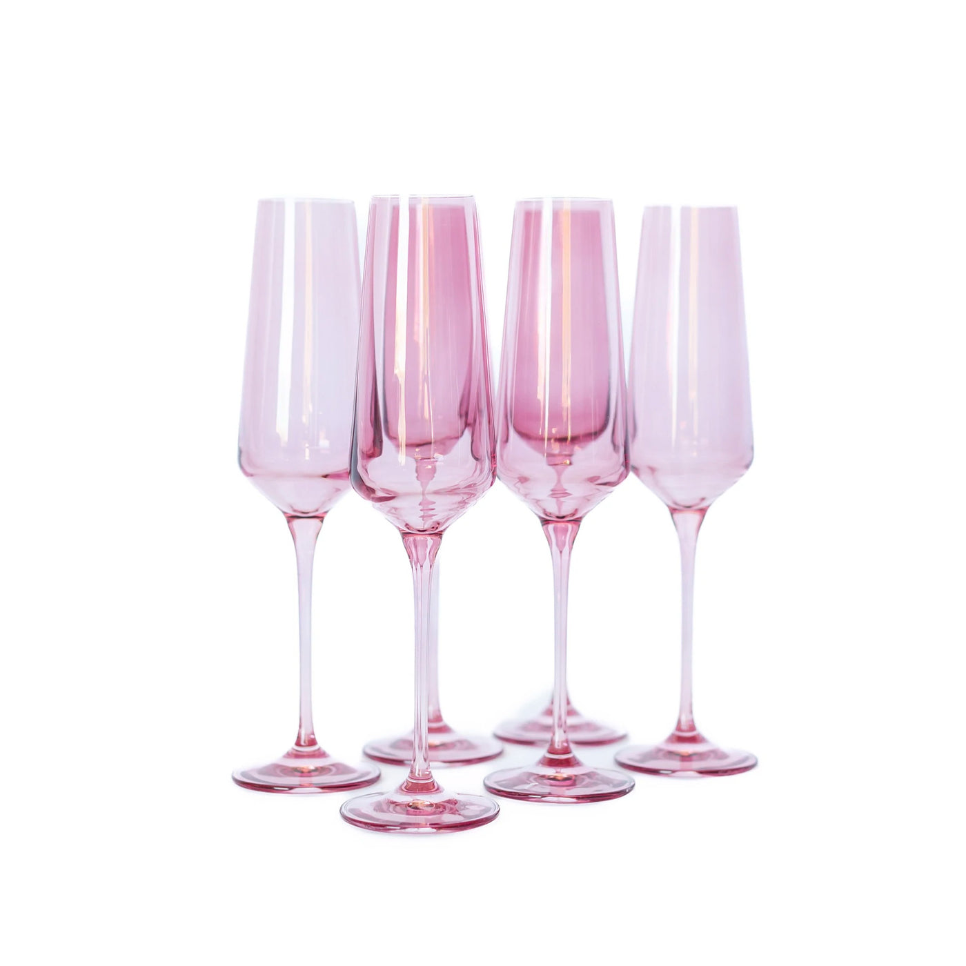 Rose Champagne Flutes (Set of 6) by Estelle Colored Glass