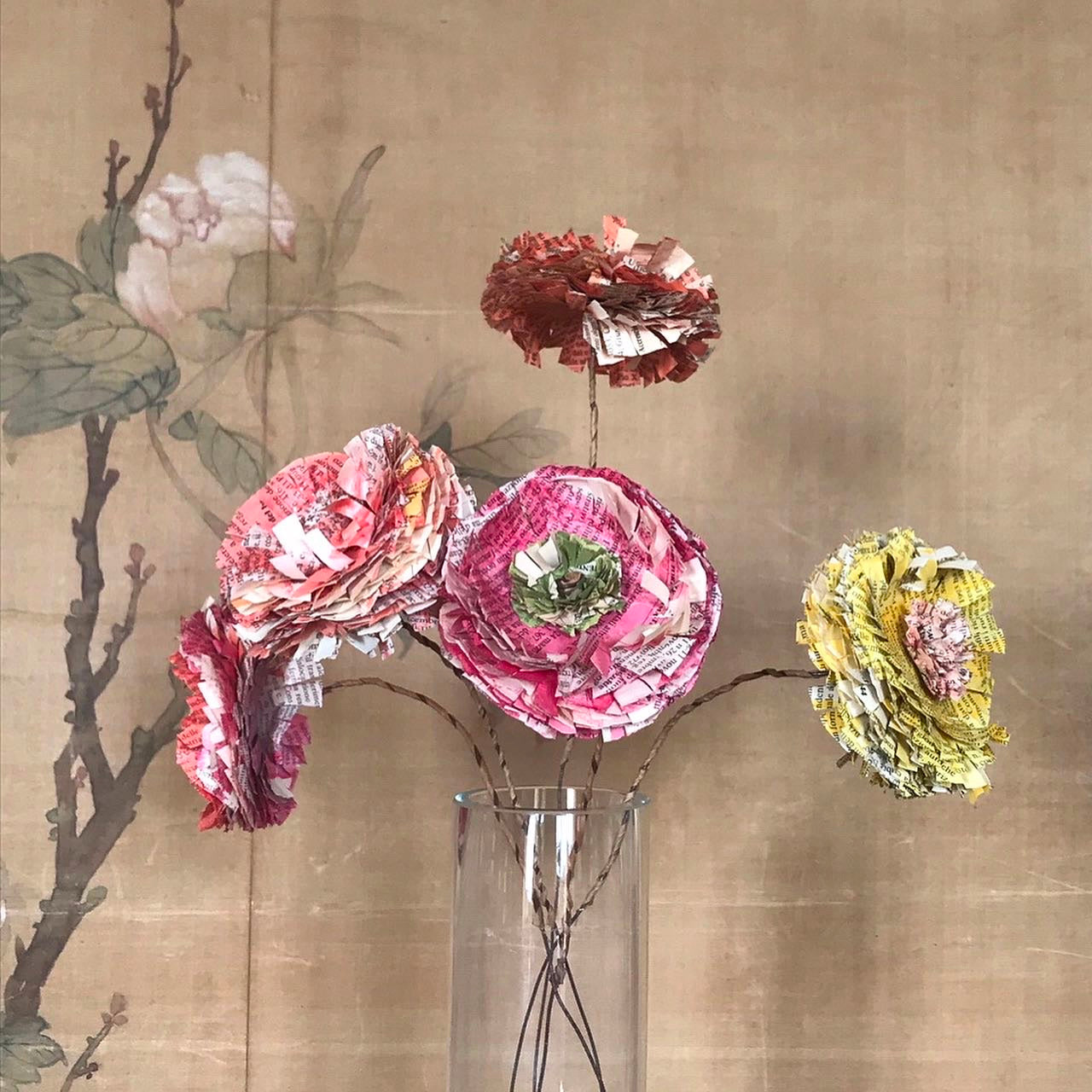 Mixed Bouquet of Italian Colored Paper Flowers