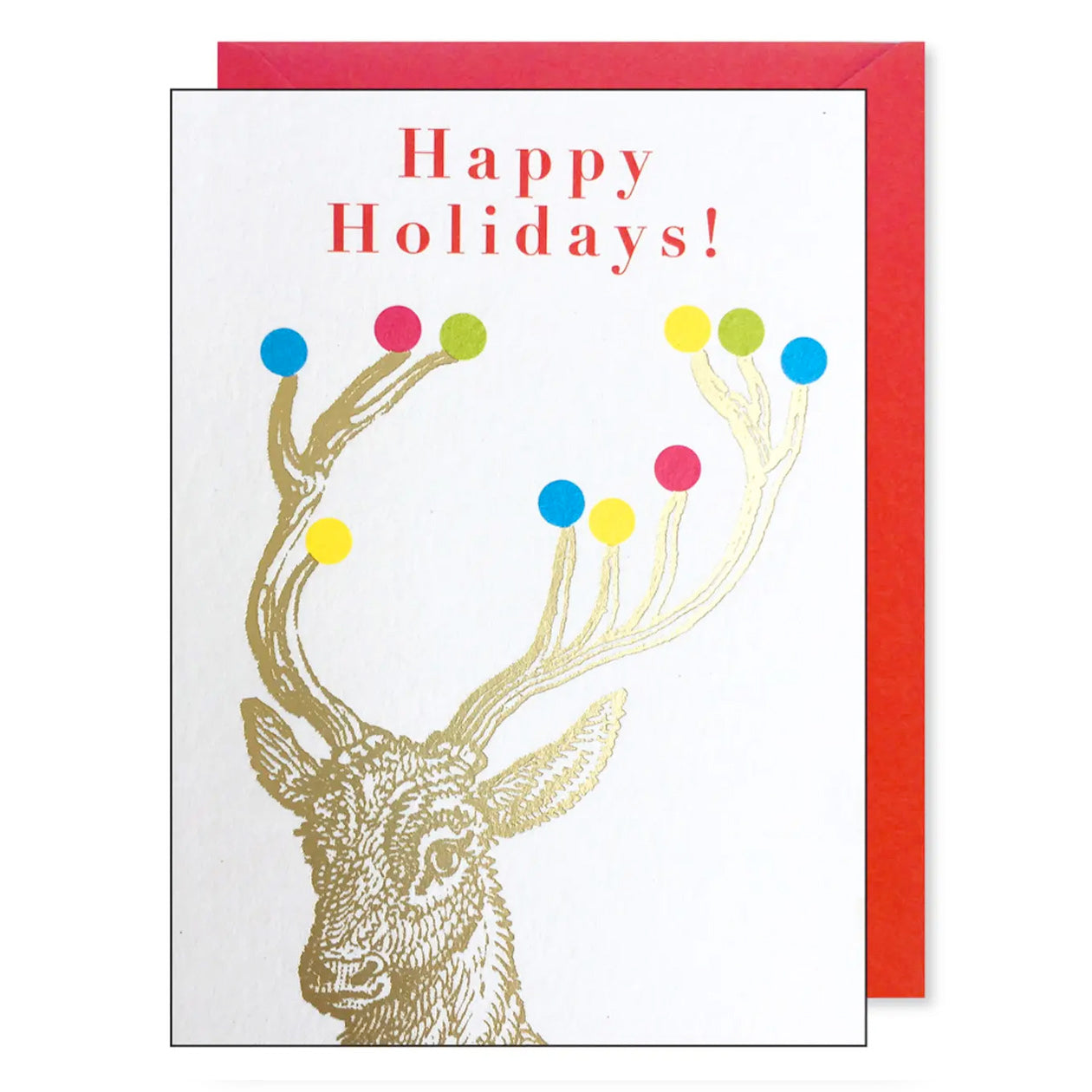 Gold Reindeer - Happy Holidays Enclosure Card