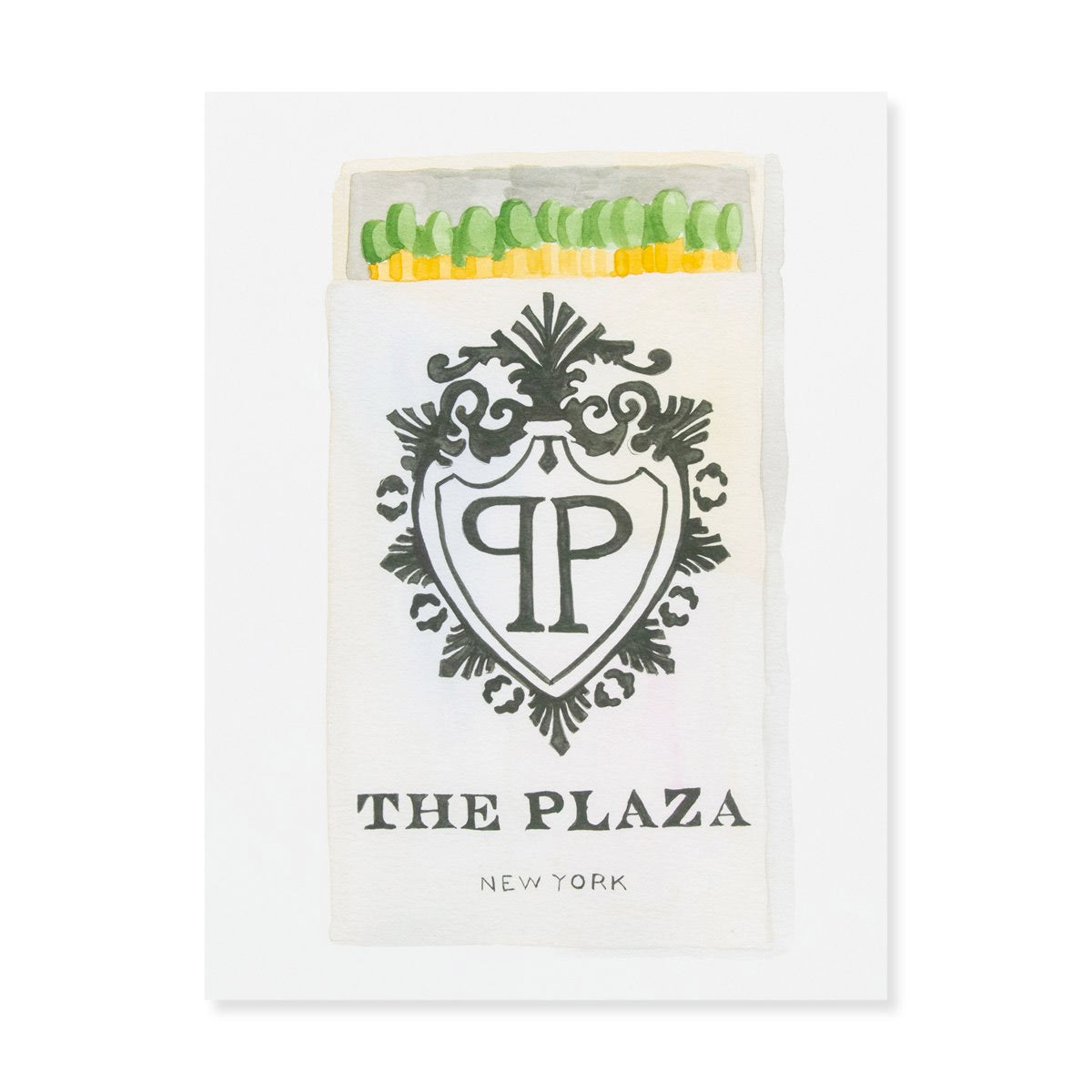 Plaza Matchbook Watercolor Print