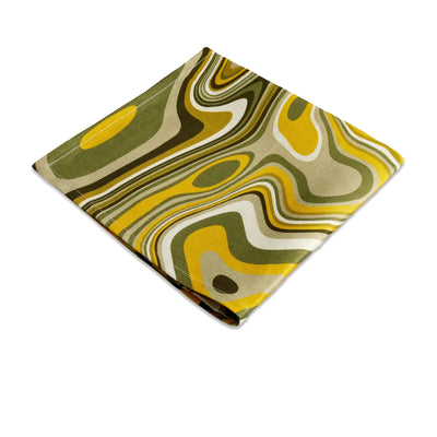 Waves Green/Yellow Linen Sateen Napkin