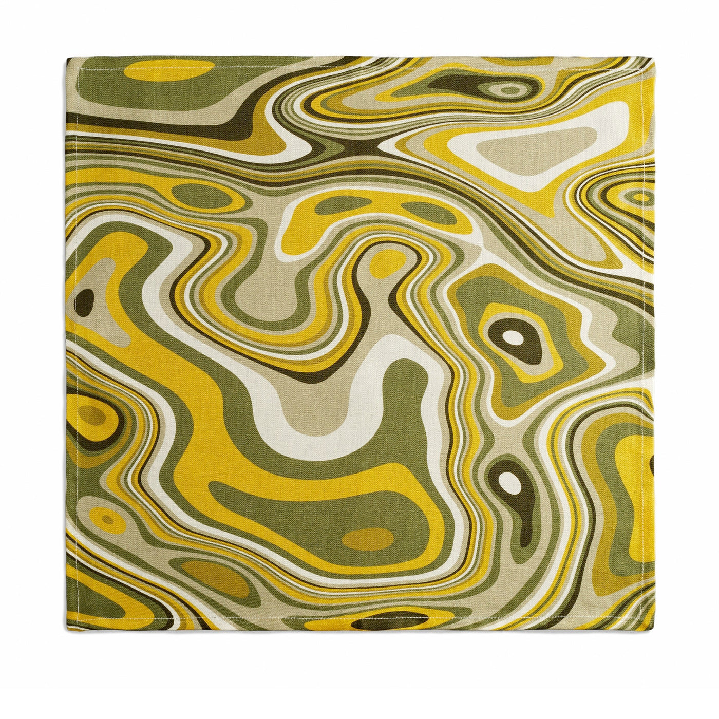 Waves Green/Yellow Linen Sateen Napkin
