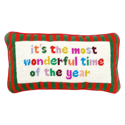 It's The Most Wonderful Time Of The Year Needlepoint Pillow