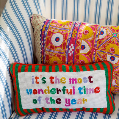 It's The Most Wonderful Time Of The Year Needlepoint Pillow